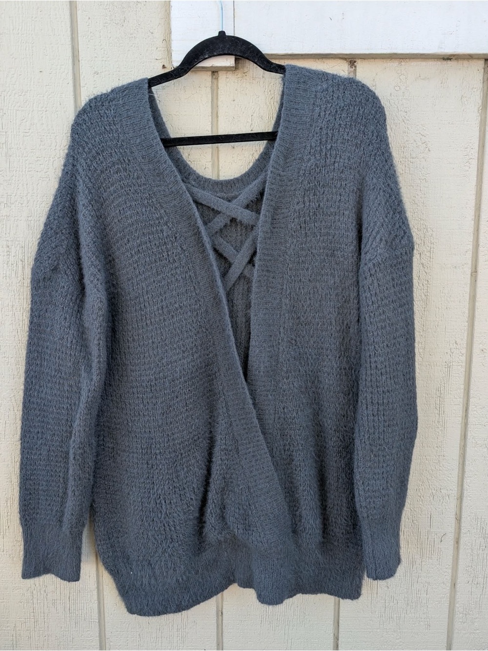 L Love Fuzzy Eyelash Knit Sweater